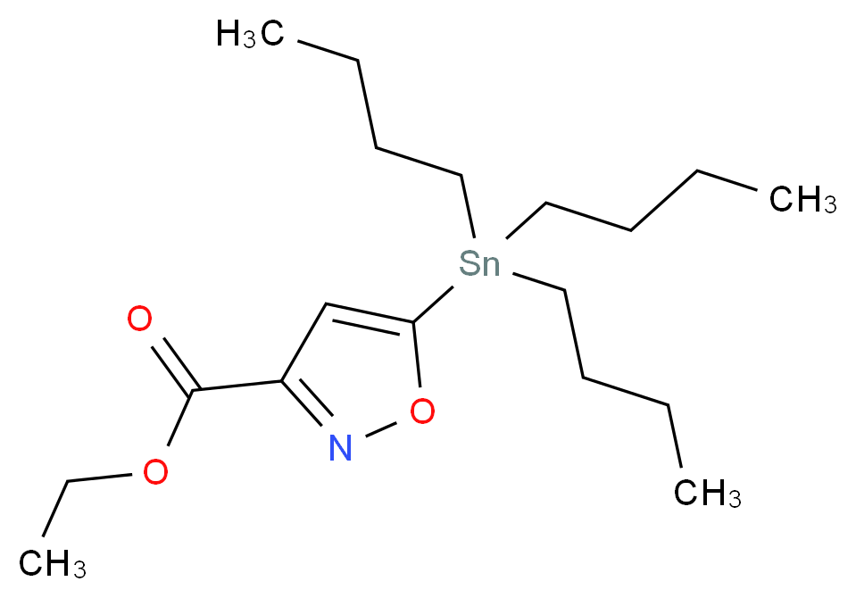 5-(三丁基甲锡烷基)异噁唑-3-羧酸乙酯_分子结构_CAS_126085-91-4)