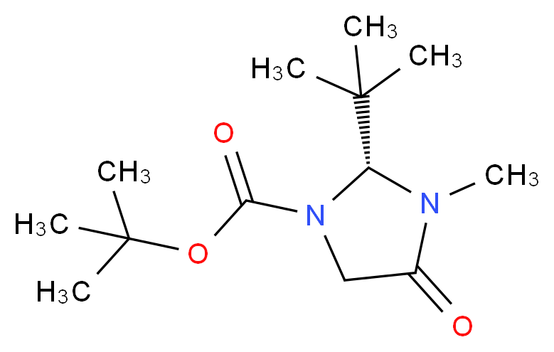 (R)-(+)-1-Boc-2-叔丁基-3-甲基-4-咪唑烷酮_分子结构_CAS_119838-44-7)