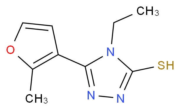 4-Ethyl-5-(2-methyl-3-furyl)-4H-1,2,4-triazole-3-thiol_分子结构_CAS_)