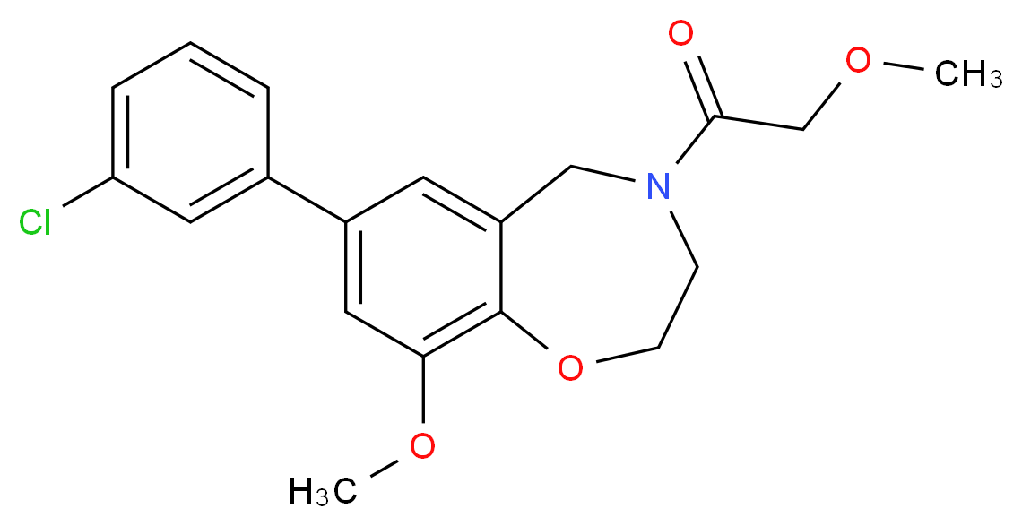 7-(3-chlorophenyl)-9-methoxy-4-(methoxyacetyl)-2,3,4,5-tetrahydro-1,4-benzoxazepine_分子结构_CAS_)