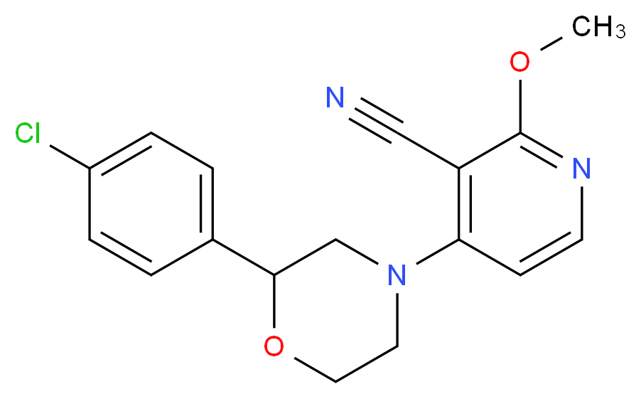 4-[2-(4-chlorophenyl)morpholin-4-yl]-2-methoxynicotinonitrile_分子结构_CAS_)