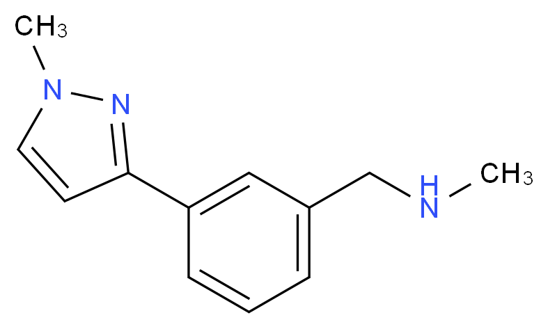 methyl({[3-(1-methyl-1H-pyrazol-3-yl)phenyl]methyl})amine_分子结构_CAS_910037-12-6