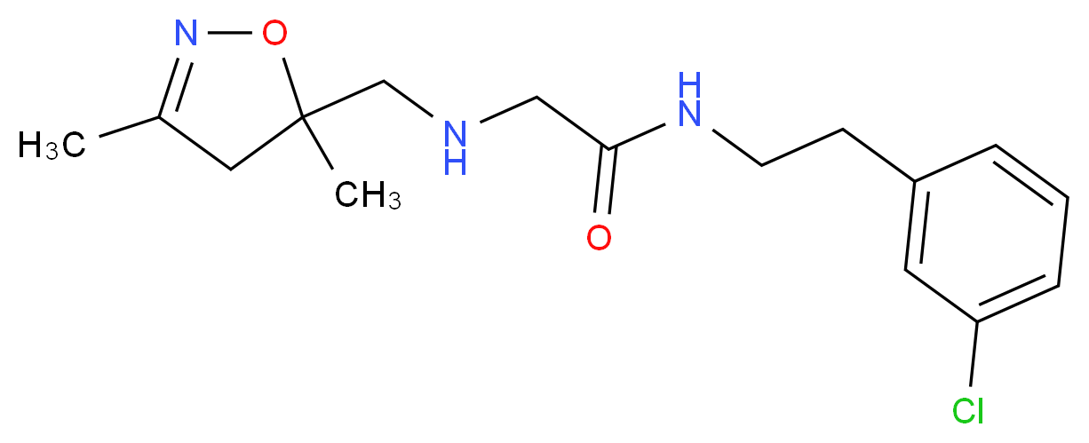 N-[2-(3-chlorophenyl)ethyl]-2-{[(3,5-dimethyl-4,5-dihydroisoxazol-5-yl)methyl]amino}acetamide_分子结构_CAS_)