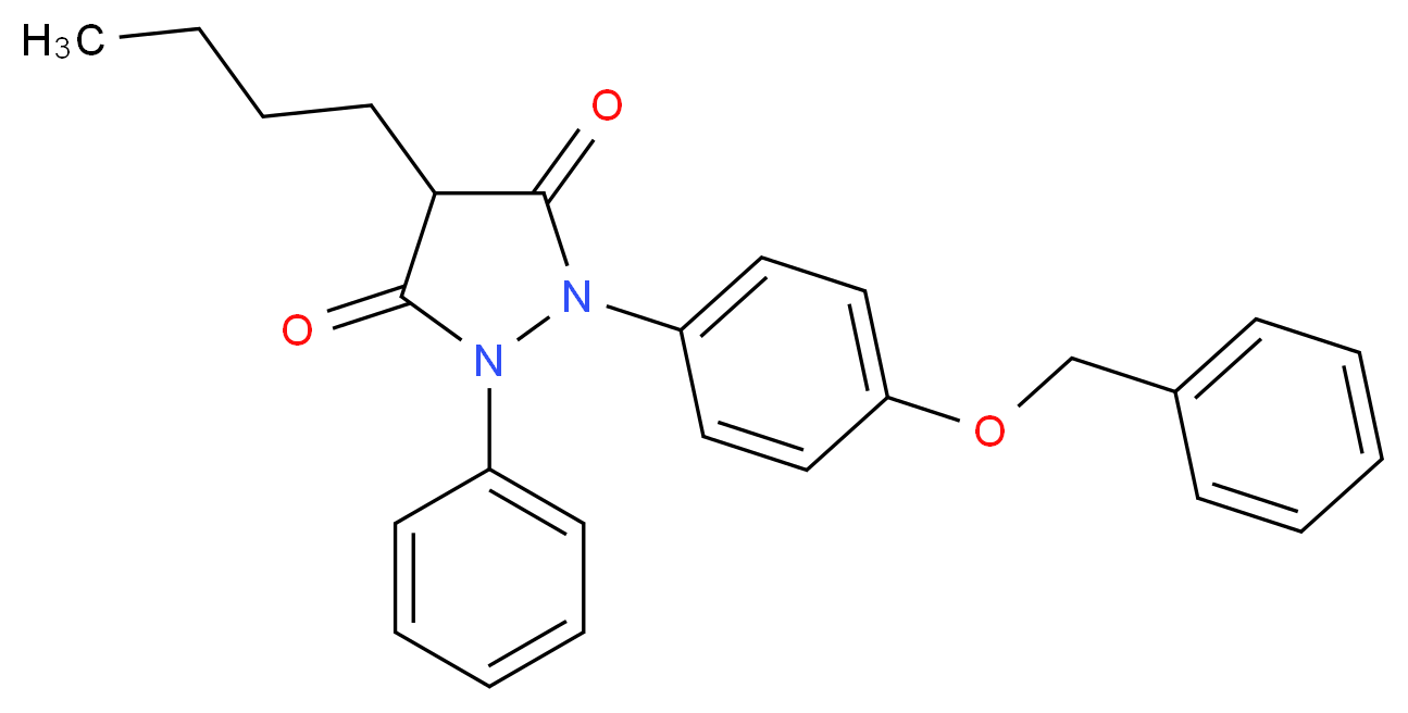 1-[4-(benzyloxy)phenyl]-4-butyl-2-phenylpyrazolidine-3,5-dione_分子结构_CAS_31603-00-6