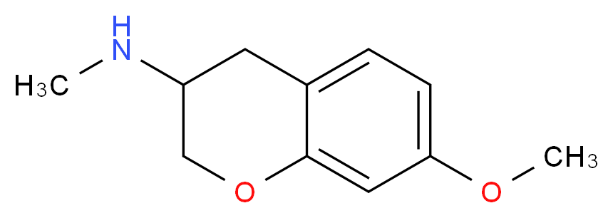 7-methoxy-N-methyl-3,4-dihydro-2H-1-benzopyran-3-amine_分子结构_CAS_885271-80-7