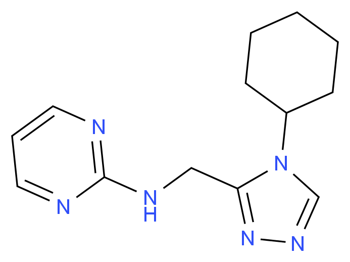 N-[(4-cyclohexyl-4H-1,2,4-triazol-3-yl)methyl]pyrimidin-2-amine_分子结构_CAS_)