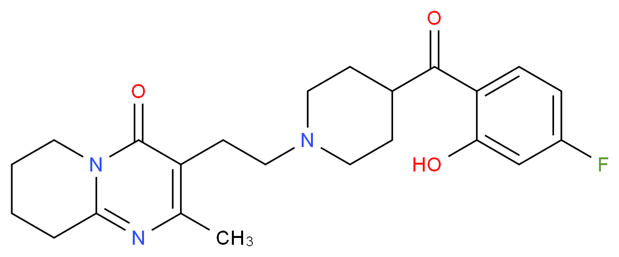 3-{2-[4-(4-fluoro-2-hydroxybenzoyl)piperidin-1-yl]ethyl}-2-methyl-4H,6H,7H,8H,9H-pyrido[1,2-a]pyrimidin-4-one_分子结构_CAS_152542-00-2