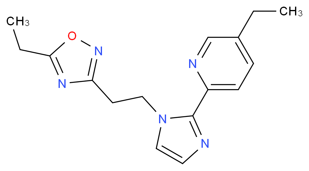 5-ethyl-2-{1-[2-(5-ethyl-1,2,4-oxadiazol-3-yl)ethyl]-1H-imidazol-2-yl}pyridine_分子结构_CAS_)