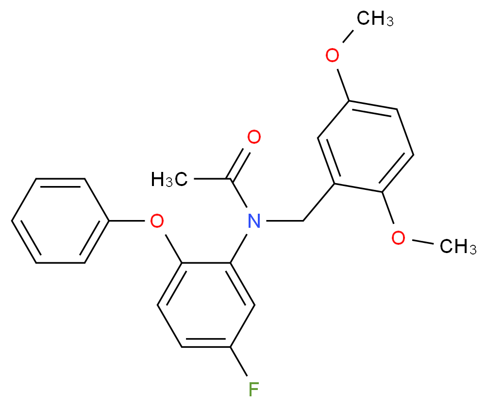 N-[(2,5-dimethoxyphenyl)methyl]-N-(5-fluoro-2-phenoxyphenyl)acetamide_分子结构_CAS_220551-92-8