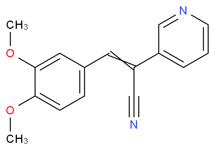 3-(3,4-dimethoxyphenyl)-2-(pyridin-3-yl)prop-2-enenitrile_分子结构_CAS_136831-48-6