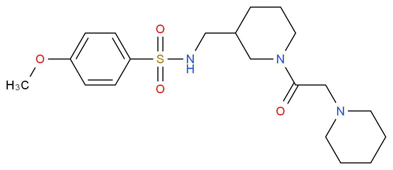4-methoxy-N-{[1-(1-piperidinylacetyl)-3-piperidinyl]methyl}benzenesulfonamide_分子结构_CAS_)