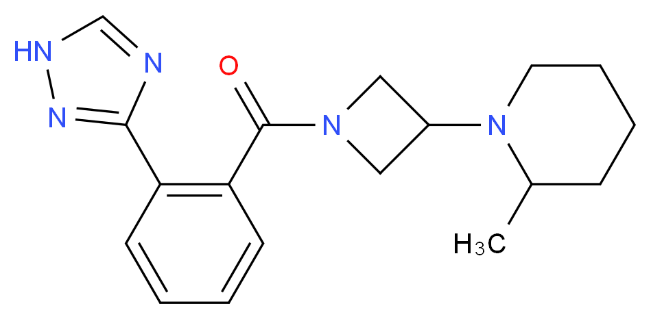 2-methyl-1-{1-[2-(1H-1,2,4-triazol-3-yl)benzoyl]azetidin-3-yl}piperidine_分子结构_CAS_)