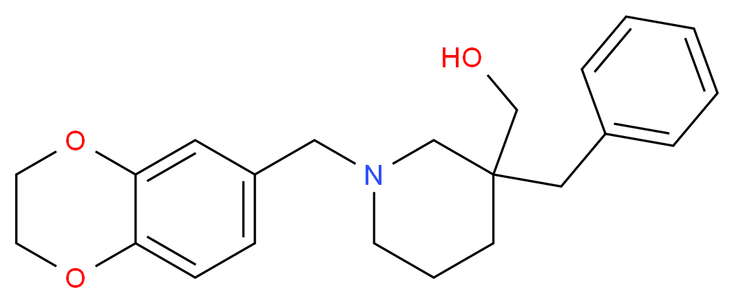 [3-benzyl-1-(2,3-dihydro-1,4-benzodioxin-6-ylmethyl)-3-piperidinyl]methanol_分子结构_CAS_)