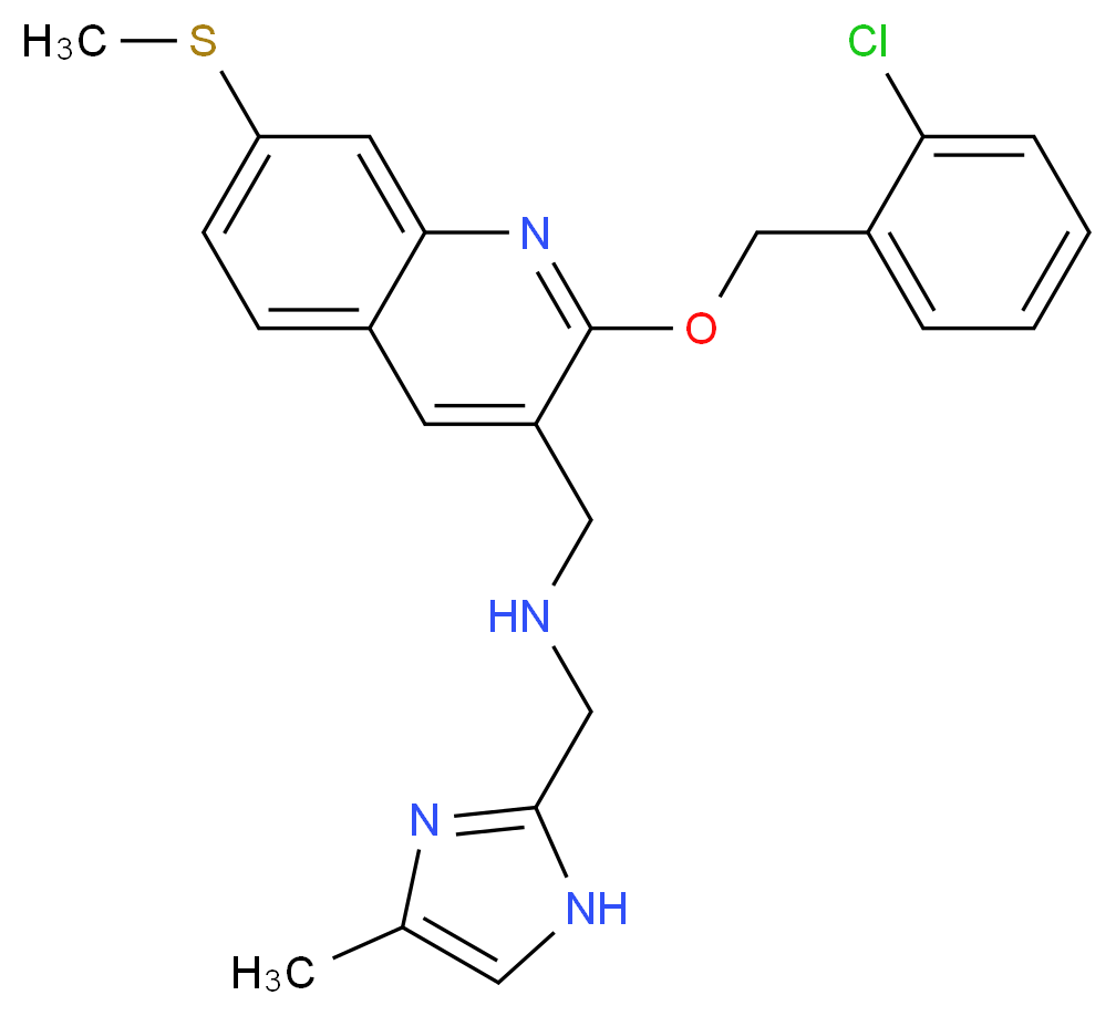 1-[2-[(2-chlorobenzyl)oxy]-7-(methylthio)-3-quinolinyl]-N-[(4-methyl-1H-imidazol-2-yl)methyl]methanamine_分子结构_CAS_)