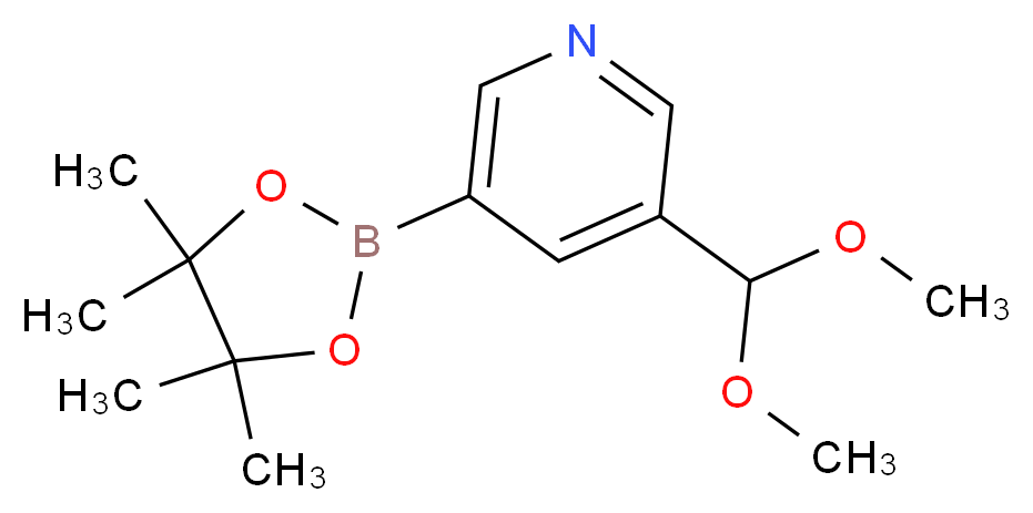 3-(DiMethoxyMethyl)-5-(4,4,5,5-tetraMethyl-1,3,2-dioxaborolan-2-yl)pyridine_分子结构_CAS_1356110-05-8)