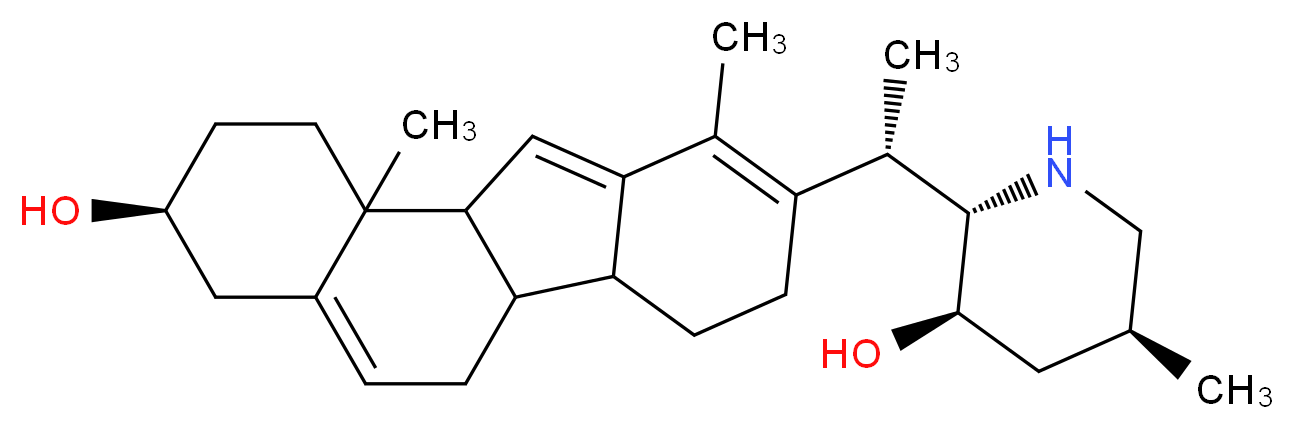 (2S,3R,5S)-2-[(1S)-1-[(3S)-3-hydroxy-10,11b-dimethyl-1H,2H,3H,4H,6H,6aH,6bH,7H,8H,11aH,11bH-cyclohexa[a]fluoren-9-yl]ethyl]-5-methylpiperidin-3-ol_分子结构_CAS_4243-43-0