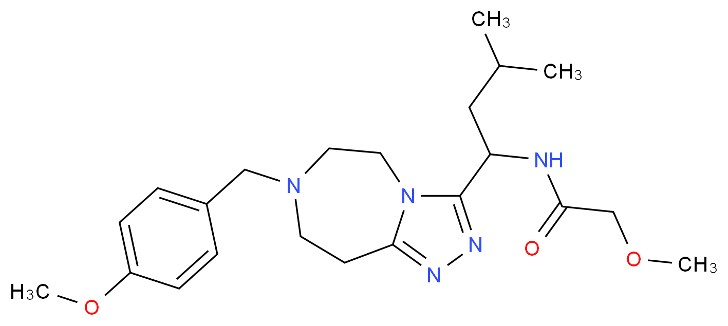 2-methoxy-N-{1-[7-(4-methoxybenzyl)-6,7,8,9-tetrahydro-5H-[1,2,4]triazolo[4,3-d][1,4]diazepin-3-yl]-3-methylbutyl}acetamide_分子结构_CAS_)