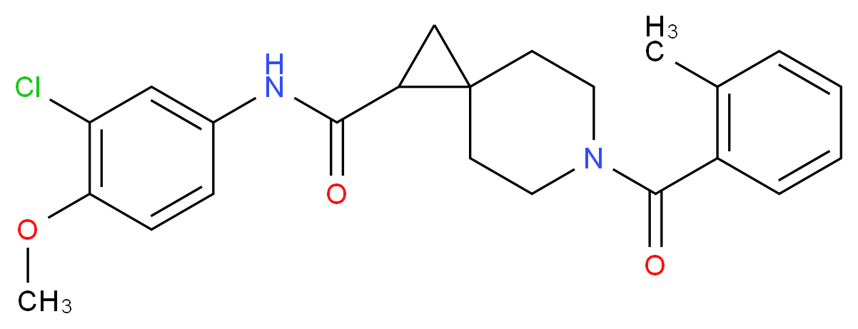 N-(3-chloro-4-methoxyphenyl)-6-(2-methylbenzoyl)-6-azaspiro[2.5]octane-1-carboxamide_分子结构_CAS_)