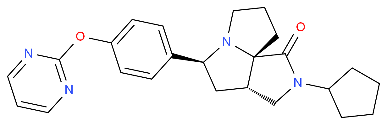 (3aS*,5S*,9aS*)-2-cyclopentyl-5-[4-(2-pyrimidinyloxy)phenyl]hexahydro-7H-pyrrolo[3,4-g]pyrrolizin-1(2H)-one_分子结构_CAS_)