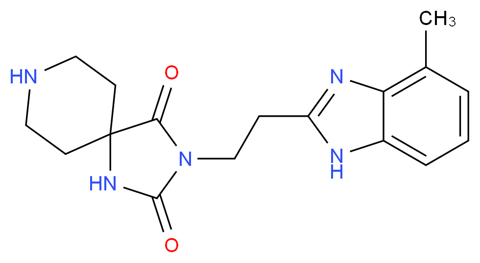 3-[2-(4-methyl-1H-benzimidazol-2-yl)ethyl]-1,3,8-triazaspiro[4.5]decane-2,4-dione_分子结构_CAS_)