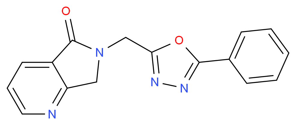 6-[(5-phenyl-1,3,4-oxadiazol-2-yl)methyl]-6,7-dihydro-5H-pyrrolo[3,4-b]pyridin-5-one_分子结构_CAS_)