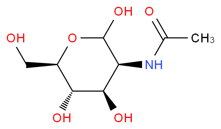 N-[(3S,4R,5S,6R)-2,4,5-trihydroxy-6-(hydroxymethyl)oxan-3-yl]acetamide_分子结构_CAS_3615-17-6