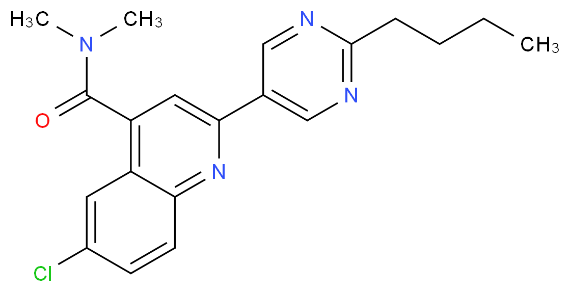 2-(2-butylpyrimidin-5-yl)-6-chloro-N,N-dimethylquinoline-4-carboxamide_分子结构_CAS_)