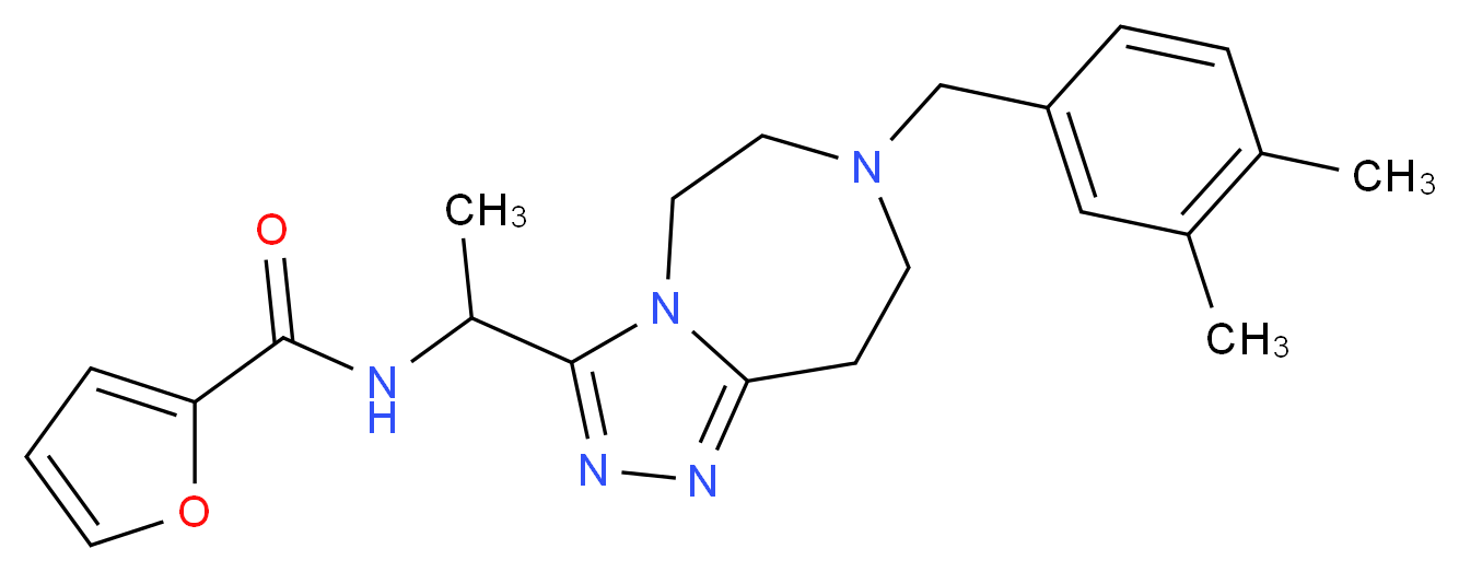 N-{1-[7-(3,4-dimethylbenzyl)-6,7,8,9-tetrahydro-5H-[1,2,4]triazolo[4,3-d][1,4]diazepin-3-yl]ethyl}-2-furamide_分子结构_CAS_)