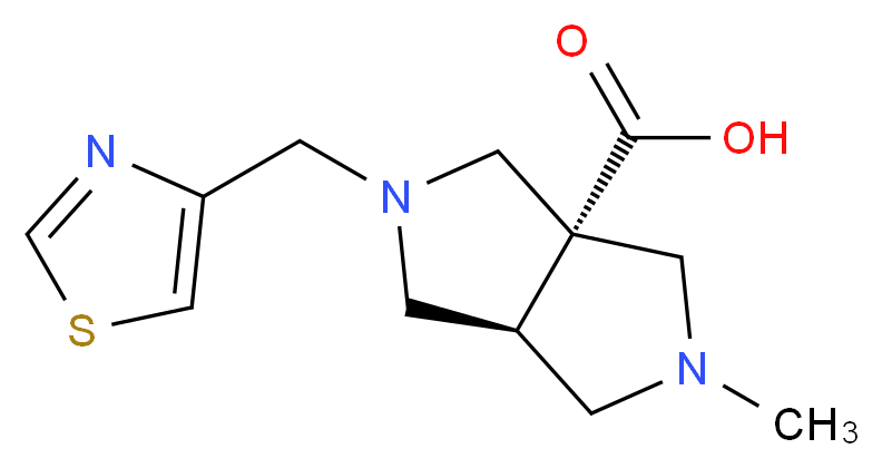 (3aS*,6aS*)-2-methyl-5-(1,3-thiazol-4-ylmethyl)hexahydropyrrolo[3,4-c]pyrrole-3a(1H)-carboxylic acid_分子结构_CAS_)