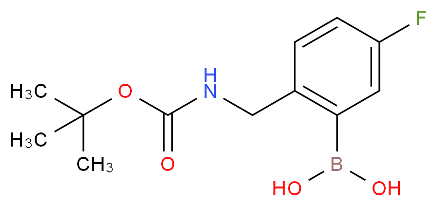 2-(Boc-氨甲基)-5-氟苯硼酸_分子结构_CAS_850568-43-3)