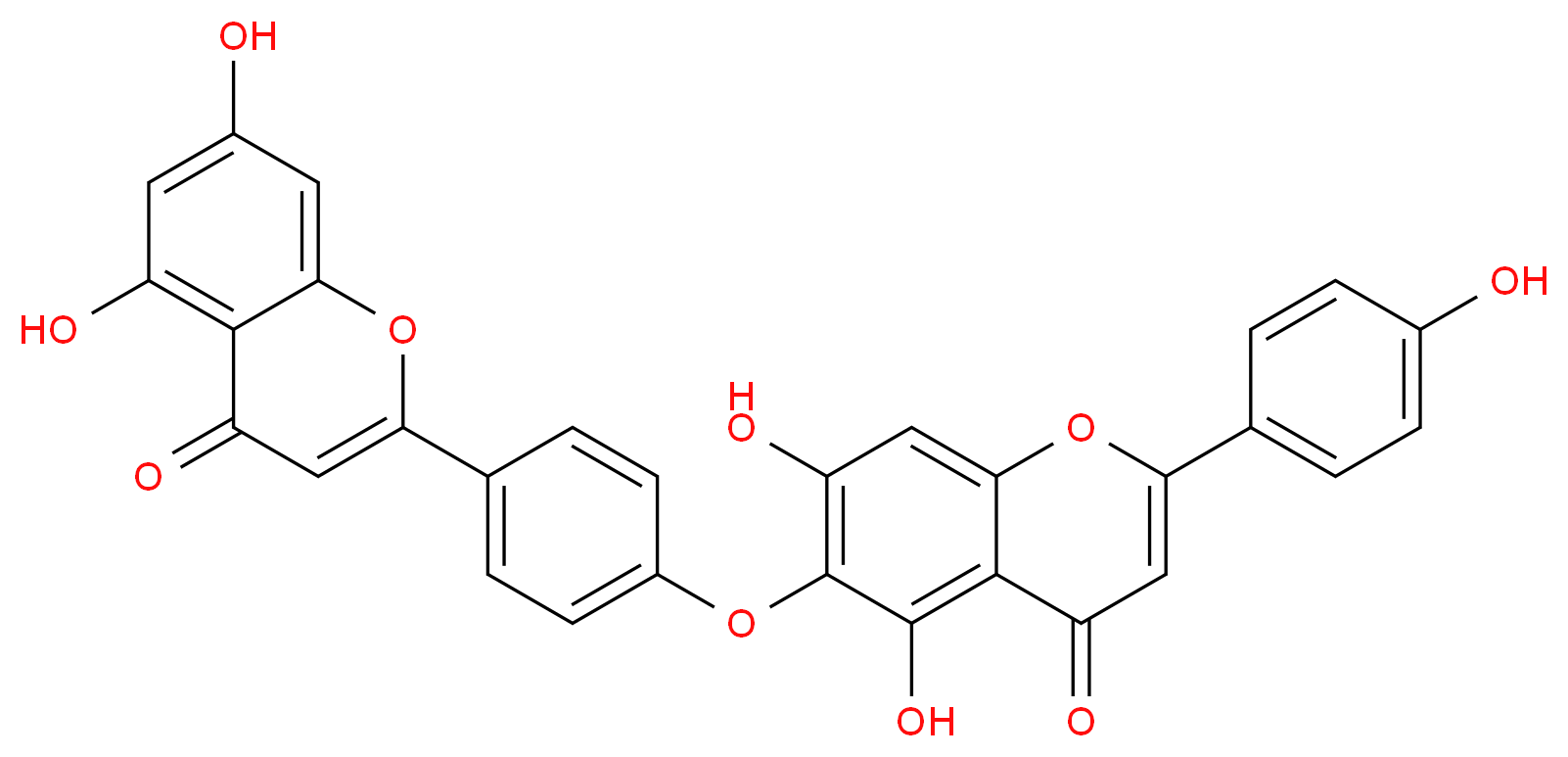 6-[4-(5,7-dihydroxy-4-oxo-4H-chromen-2-yl)phenoxy]-5,7-dihydroxy-2-(4-hydroxyphenyl)-4H-chromen-4-one_分子结构_CAS_19202-36-9
