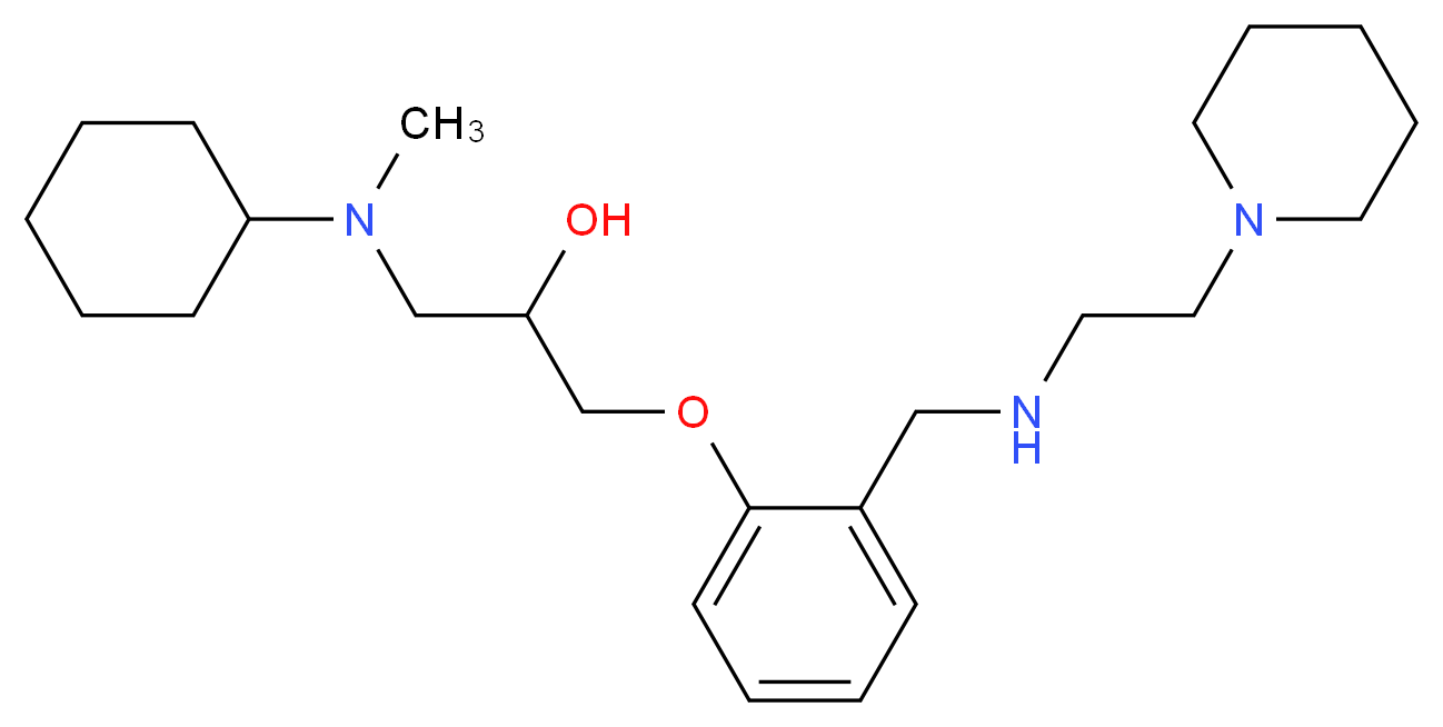 1-[cyclohexyl(methyl)amino]-3-[2-({[2-(1-piperidinyl)ethyl]amino}methyl)phenoxy]-2-propanol_分子结构_CAS_)