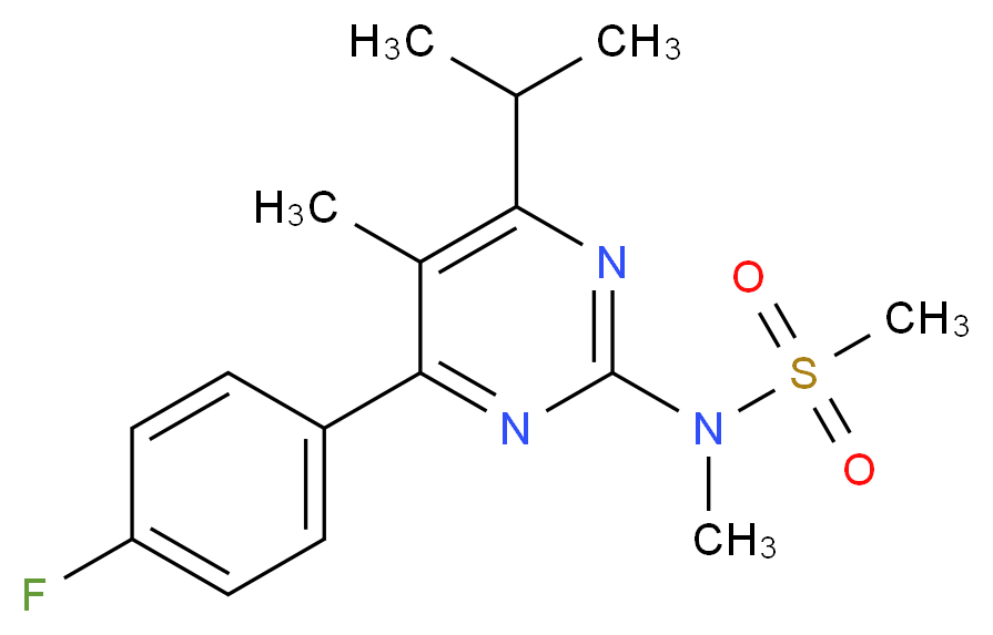 N-[4-(4-fluorophenyl)-5-methyl-6-(propan-2-yl)pyrimidin-2-yl]-N-methylmethanesulfonamide_分子结构_CAS_953776-62-0