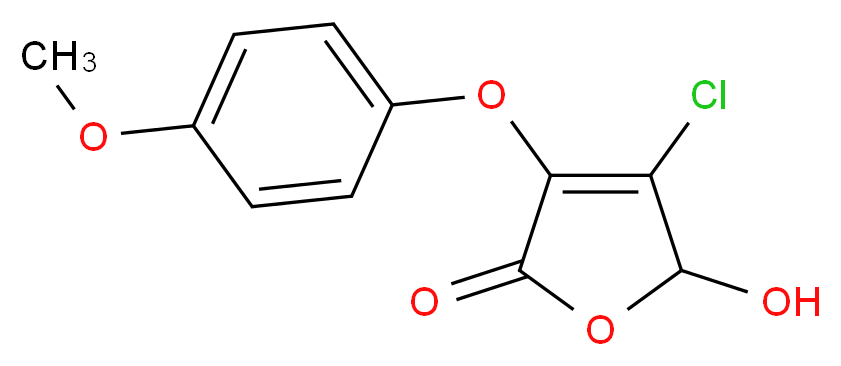 4-chloro-5-hydroxy-3-(4-methoxyphenoxy)-2,5-dihydrofuran-2-one_分子结构_CAS_42190-28-3