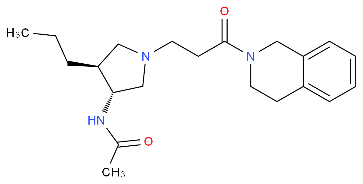 N-{(3R*,4S*)-1-[3-(3,4-dihydro-2(1H)-isoquinolinyl)-3-oxopropyl]-4-propyl-3-pyrrolidinyl}acetamide_分子结构_CAS_)