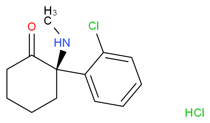 (2R)-2-(2-chlorophenyl)-2-(methylamino)cyclohexan-1-one hydrochloride_分子结构_CAS_33795-24-3