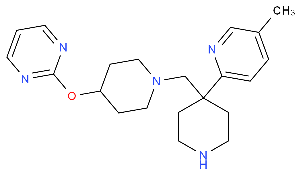 2-[(1-{[4-(5-methylpyridin-2-yl)piperidin-4-yl]methyl}piperidin-4-yl)oxy]pyrimidine_分子结构_CAS_)