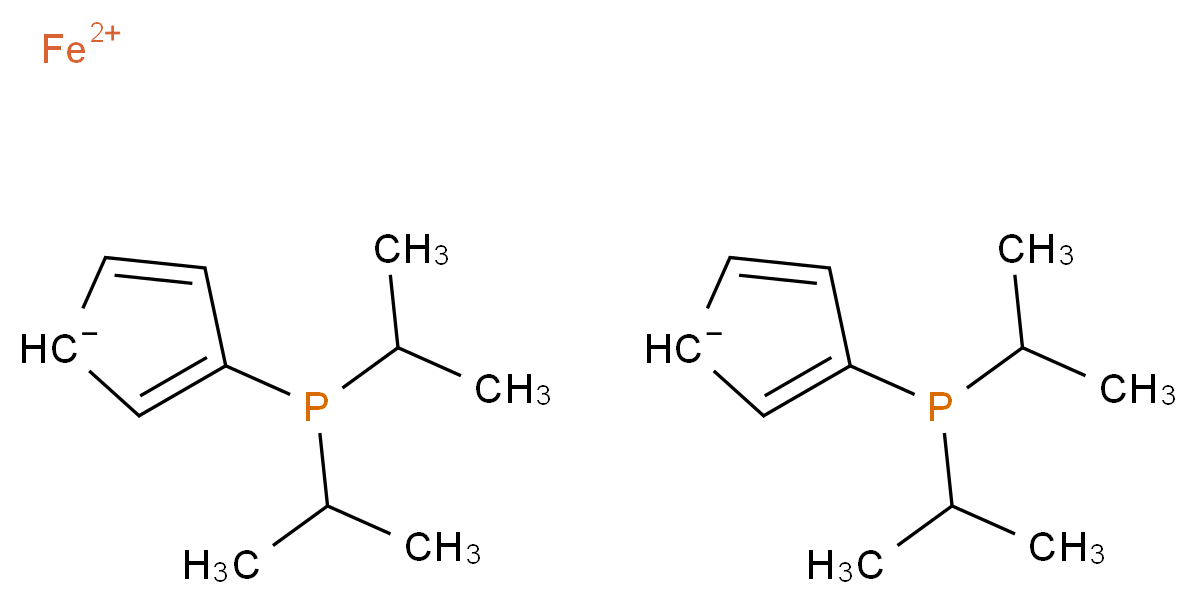 λ<sup>2</sup>-iron(2+) ion bis(3-[bis(propan-2-yl)phosphanyl]cyclopenta-2,4-dien-1-ide)_分子结构_CAS_97239-80-0