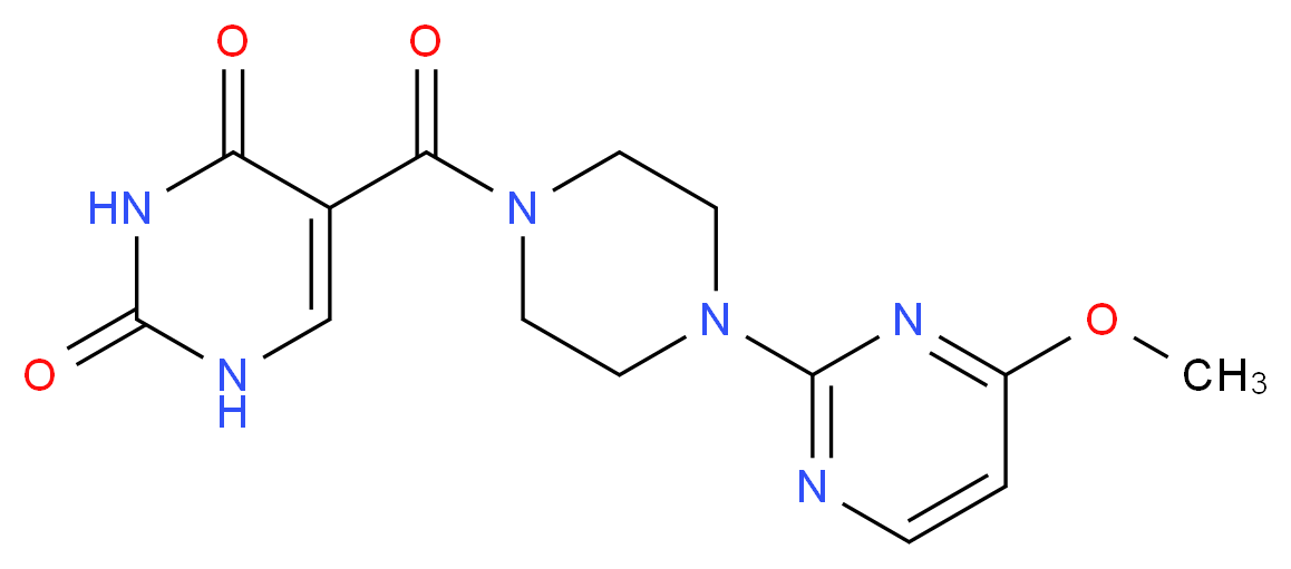 5-{[4-(4-methoxypyrimidin-2-yl)piperazin-1-yl]carbonyl}pyrimidine-2,4(1H,3H)-dione_分子结构_CAS_)