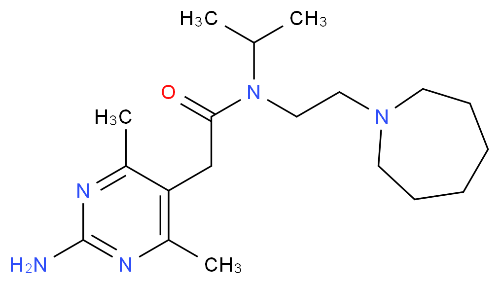 2-(2-amino-4,6-dimethylpyrimidin-5-yl)-N-(2-azepan-1-ylethyl)-N-isopropylacetamide_分子结构_CAS_)