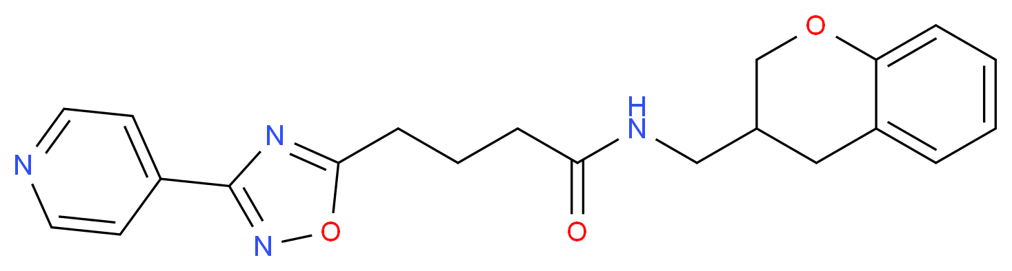 N-(3,4-dihydro-2H-chromen-3-ylmethyl)-4-(3-pyridin-4-yl-1,2,4-oxadiazol-5-yl)butanamide_分子结构_CAS_)