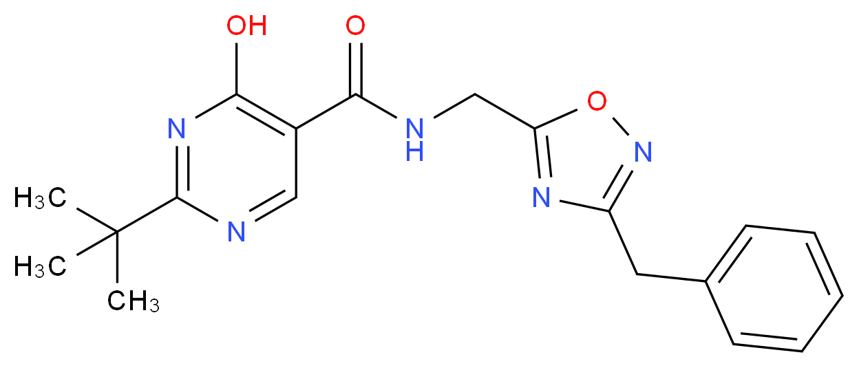 N-[(3-benzyl-1,2,4-oxadiazol-5-yl)methyl]-2-tert-butyl-4-hydroxypyrimidine-5-carboxamide_分子结构_CAS_)