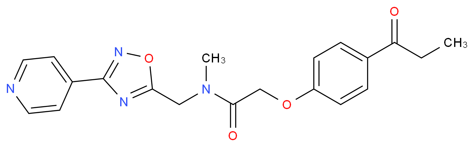 N-methyl-2-(4-propionylphenoxy)-N-[(3-pyridin-4-yl-1,2,4-oxadiazol-5-yl)methyl]acetamide_分子结构_CAS_)
