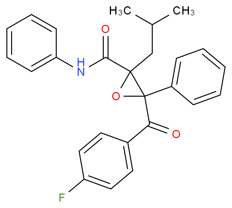 3-(4-fluorobenzoyl)-2-(2-methylpropyl)-N,3-diphenyloxirane-2-carboxamide_分子结构_CAS_1246818-88-1