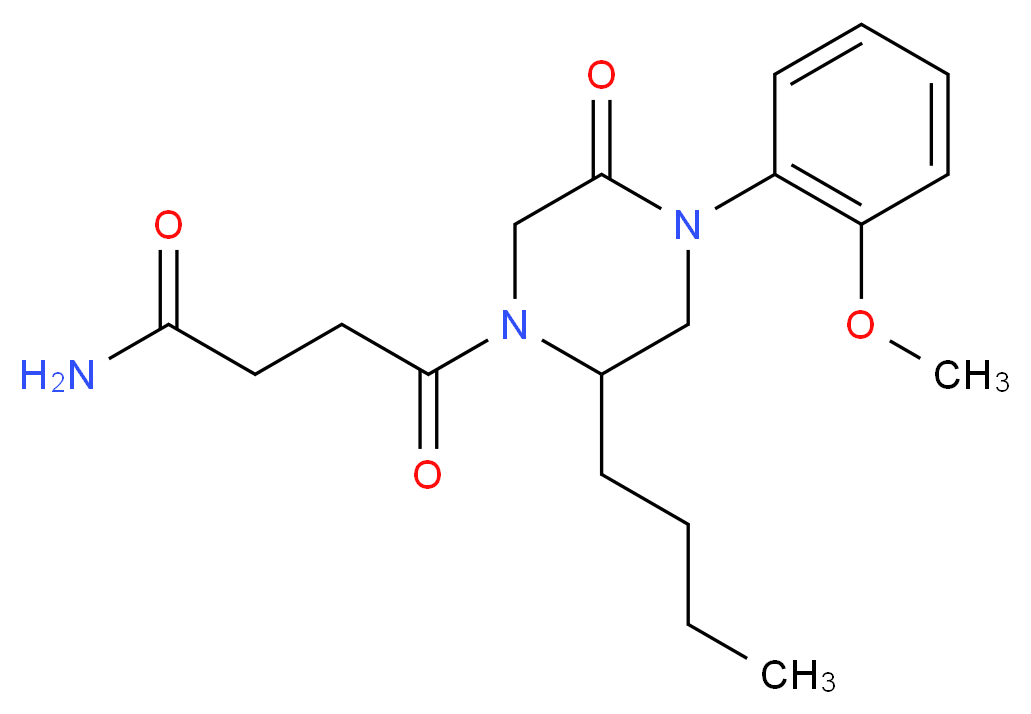 4-[2-butyl-4-(2-methoxyphenyl)-5-oxo-1-piperazinyl]-4-oxobutanamide_分子结构_CAS_)