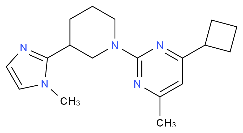 4-cyclobutyl-6-methyl-2-[3-(1-methyl-1H-imidazol-2-yl)piperidin-1-yl]pyrimidine_分子结构_CAS_)