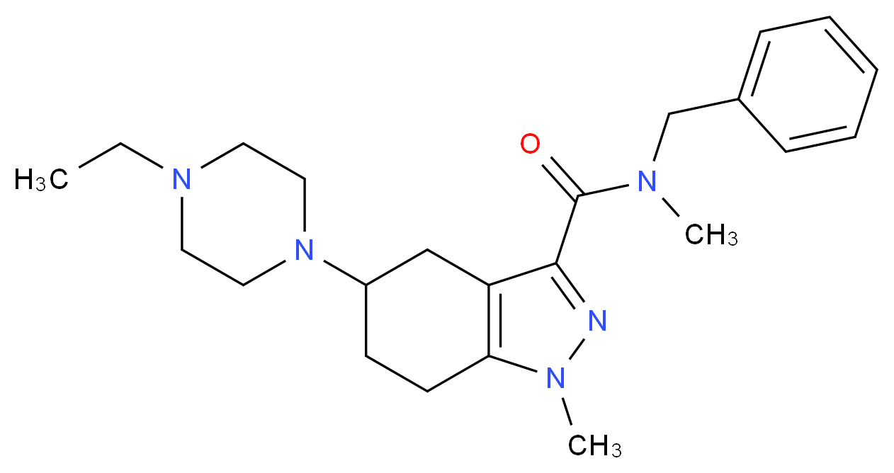 N-benzyl-5-(4-ethyl-1-piperazinyl)-N,1-dimethyl-4,5,6,7-tetrahydro-1H-indazole-3-carboxamide_分子结构_CAS_)