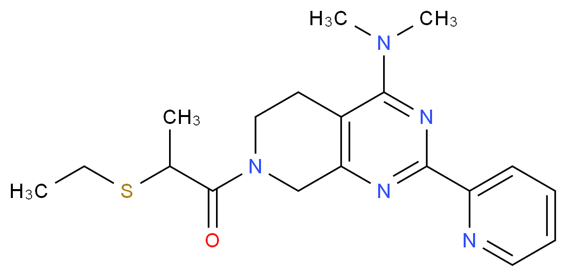 7-[2-(ethylthio)propanoyl]-N,N-dimethyl-2-pyridin-2-yl-5,6,7,8-tetrahydropyrido[3,4-d]pyrimidin-4-amine_分子结构_CAS_)