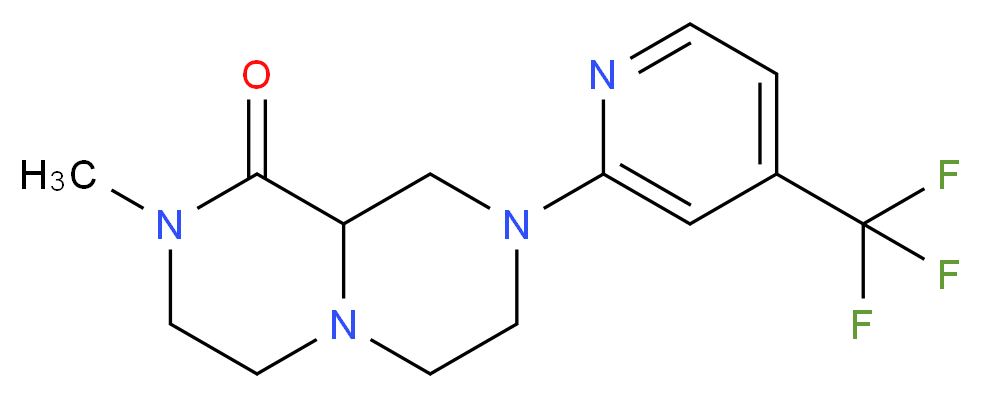2-methyl-8-[4-(trifluoromethyl)pyridin-2-yl]hexahydro-2H-pyrazino[1,2-a]pyrazin-1(6H)-one_分子结构_CAS_)