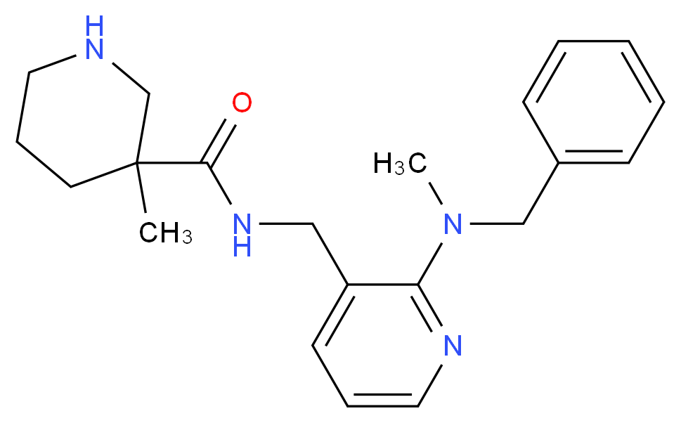 N-({2-[benzyl(methyl)amino]pyridin-3-yl}methyl)-3-methylpiperidine-3-carboxamide_分子结构_CAS_)